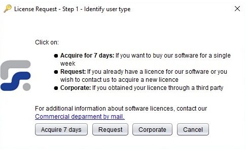 Reporting Standard XBRL tools license request process - First step - Select any of the available options