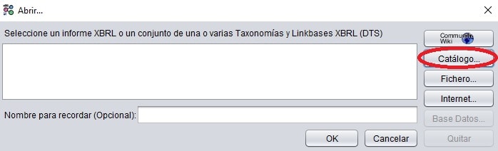 Abrir catalogo de taxonomias de XBRL en XBRLizer