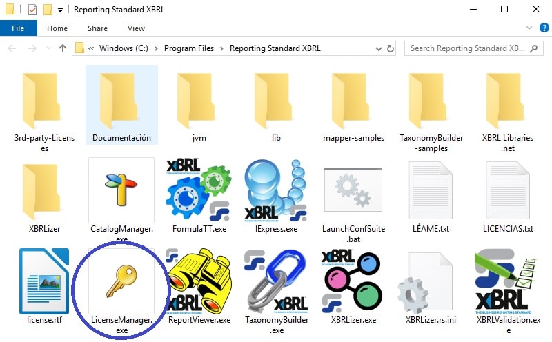 The licence manager is installed inside the installation folder of Reporting Standard tools