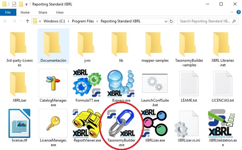 Taxonomy Builder is installed inside Reporting Standard installation folder