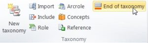 Vista del plugin del Excel. En la seccion de "Taxonomy" se encuentra el boton "EOT"